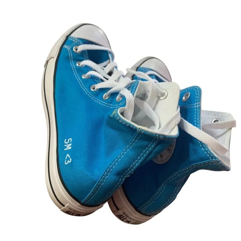 Converse Blue High Top Platform Sneakers